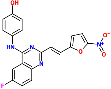 (image for) MC080233 4-({6-Fluoro-2-[2-(5-nitro-2-furyl)vinyl]-4-quinazolinyl}amino)phenol